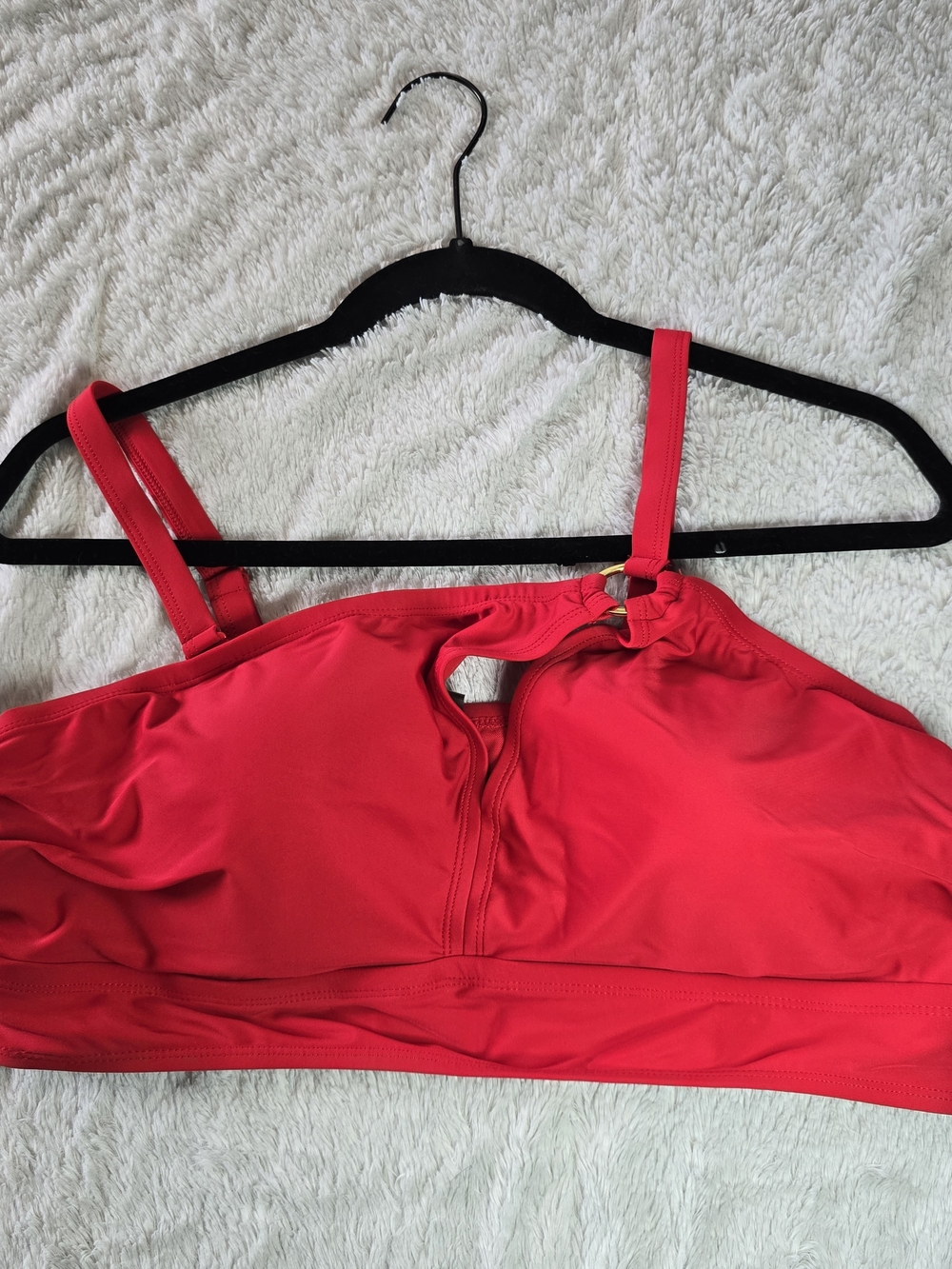 Red Ring-Front Swim Top